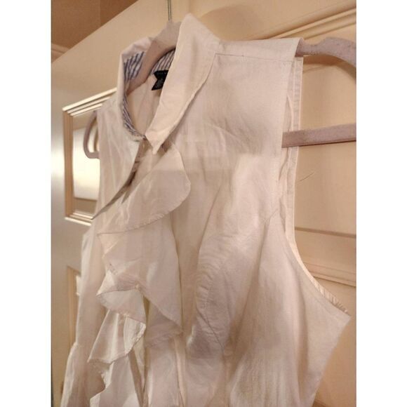 Tommy Hilfiger NWT cotton ruffle front sleeveless dress size medium - Picture 3 of 9